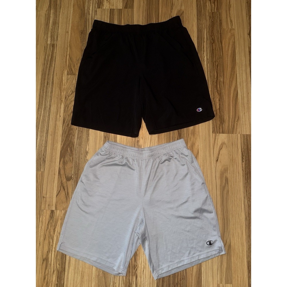 Champion Men's Shorts‎ Sz XL Lot Black Gray Lightweight Athletic Pockets